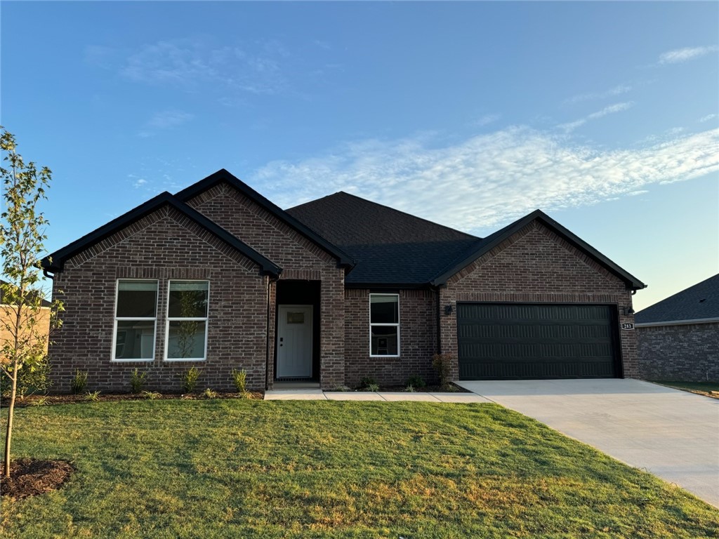 Beautiful Frisco plan in Goose Creek Village, the impressive subdivision where quality and affordability meet in the heart of Farmington. This home features gorgeous quartz kitchen countertops, stainless steel appliances and a walk-in pantry. (per plan) 42-inch upper cabinets with top molding and soft close cabinet doors. Private bedroom one includes a lovely en-suite with quartz counter tops, double sinks, over-sized shower and walk-in closet. Living room will showcase a beautifully modern Electric Fireplace with heater. Luxury Vinyl plank flooring throughout! Ceiling Fans! This home exterior will have 4 sides brick! Covered patio and a landscape package. Garage Door opener! Taxes and Parcel # TBD.