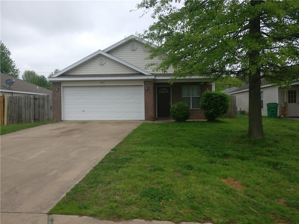 3 bedroom 2 bath 2 car garage, Ceramic tile floors in bath, kitchen, and entry. Vaulted ceilings in living room and pan ceiling in master bedroom. Self-cleaning oven, refrigerator provided, washer and dryer provided. Privacy fenced backyard. In 2017 there was a new heat and air system installed. Very convenient to I-540 and Elm Springs exit. owner related to Real Estate Broker - $25 application fee, seeking minimum 600 Fico Credit Score. No interior smoking. Note this property is occupied please do not disturb the tenants.