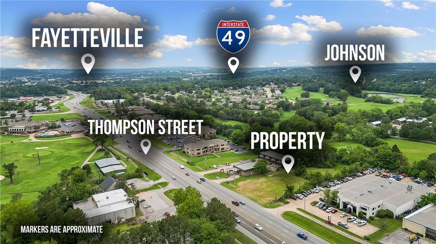 Prime 1.5-Acre Commercial Lot – High-Traffic Location. Exceptional development opportunity located directly in front of the Springdale Country Club on US-71B (Thompson Street). This 1.5-acre lot offers outstanding visibility with an average daily traffic count of 24,000+ vehicles. Level and build-ready, this property is ideal for commercial, retail, or mixed-use development. Positioned in a high-growth corridor with convenient access to I-49, nearby residential neighborhoods, and established businesses. Zoned commercial—buyer to verify zoning and use with the city.