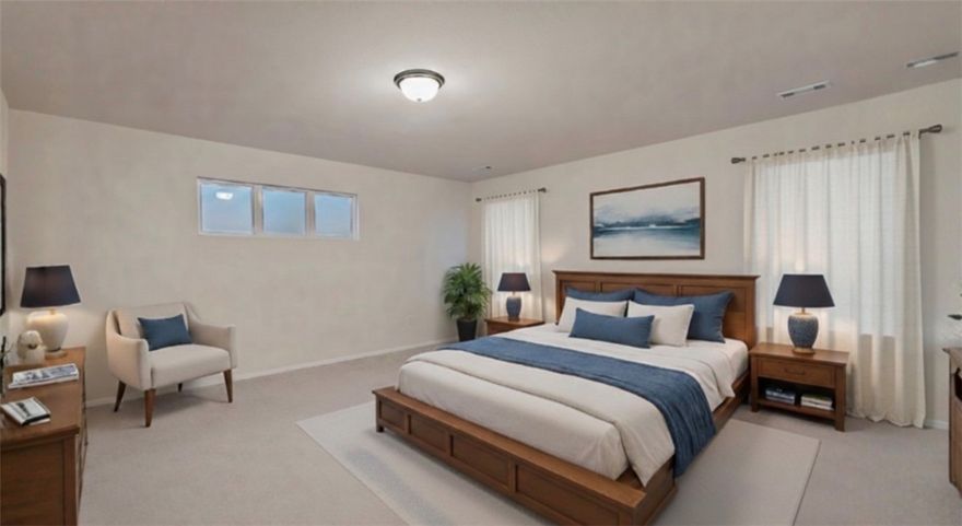 This stunning 5-bedroom, 3.5-bath home built in 2022 offers 2,352 sq ft of modern living and space to grow! If you have a big family or need room for kids, guests, or a home office (or two!), this home checks all the boxes. Open layout, newer construction, and plenty of space for everyone to spread out—without sacrificing comfort or style. Perfect as a starter home for a growing family, this one gives you the space you need now and for years to come. Just move in and make it yours! The seller will pay off solar panels at closing and also write the solar panel. Panels are a year old. The primary bedroom is on the main level.