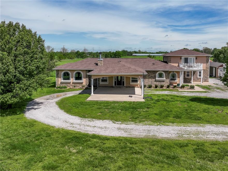 Wow! 10 Beautiful Acres + Custom-Built Home-designed with room for the whole family! This 5-bedroom, 3-bath retreat offers comfort, style, & functionality in every corner. Spa-Inspired Bathrooms: The primary suite features a luxurious tiled rain-head shower with additional wall jets. A stylish guest bath with unique design flair. A third bath with a jetted tub, including a shower. Gourmet Kitchen: An island with a gas range. Tons of cabinets, drawers, and pantry space. Room for formal dining plus a cozy breakfast area. Smart Storage: Four bedrooms include wood built-in dressers in the closets—perfect for keeping things neat and organized. Open, Welcoming Living Spaces: The entry-level family room is bright, spacious, and has high ceilings, a cozy fireplace ideal for gatherings. Upstairs, a large bonus room offers flexibility for a game room, studio, or office with stunning views. Serene Outdoor Living: Relax and unwind on the top deck overlooking your peaceful acreage—ideal for morning coffee or evening sunsets.