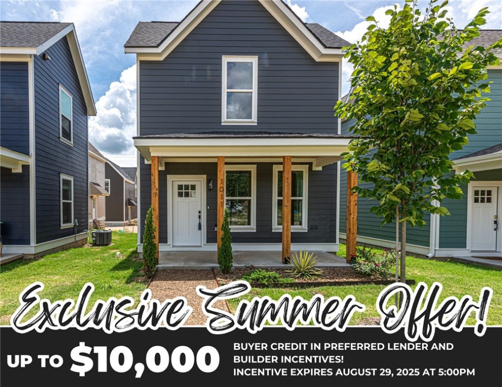*EXCLUSIVE SUMMER OFFER: Up to $10,000 buyer credit in preferred lender & builder incentives with buyer's use of preferred lender - EXPIRES 8/29/25 @ 5:00PM* (OPEN HOUSES hosted @ MODEL HOME: 1015 N Laramie Heights) Welcome to Southern Woods! A Trailside Community at the base of Centennial Park (2022 Top Outdoor Facility, Arkansas Parks & Rec) Not only does this location offer access to miles of trails, greenspaces with paved pathways, & bicycle stalls, it is also min away from shopping, food, I-49, & University of Arkansas! DUPLE floor plan feat: a covered front porch w cedar posts, an open concept first floor w 9’ ceilings, half bath, LVP floors, & kitchen w 3cm granite counters, subway tile backsplash, large center island w sink, stainless steel appliances & back deck! Upstairs: Laundry space & 2 Bedrooms w private ensuites. Perfect for homeowners & investors! POA $35/mo includes lawn mowing! Don’t miss out on this community in a premier location! Act now!