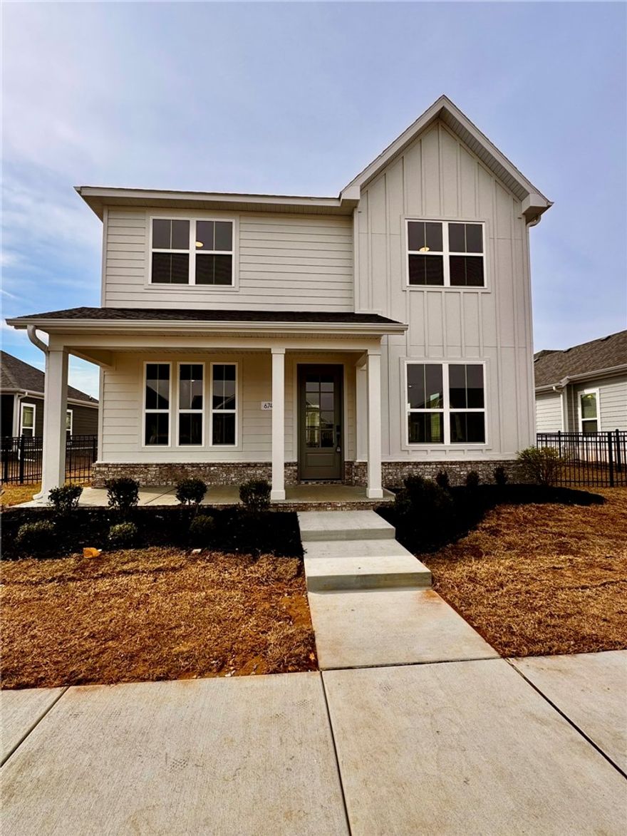 This newly built 3-bedroom, 2.5-bath home offers 1,837 square feet of thoughtfully designed living space in the Cottages at the Park community. Enjoy maintenance-free yards and direct access to the 120-acre Shaw Family Park. The park features tennis courts, a splash pad, an extreme fitness area, playgrounds, a dog park, multiple ponds (including a stocked fishing pond), biking and walking trails, pavilions, and a large natural area. Conveniently located near Highway 112 and I-49, this neighborhood offers an easy commute while blending modern comfort with an active outdoor lifestyle.**One dog allowed, up to 50 lbs. $250 non-refundable pet deposit.**