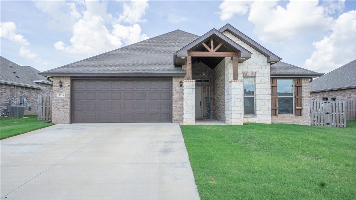 āMy sellers relocation is your good fortune. This features a large open floor plan perfect for entertaining. Kitchen is open to the living space with a gas stove that will delight any chef. Lots of gleaming granite counter tops and plenty of cabinets to help you stay organized. Large pantry is divine. The fireplace is a lovely focal point and there is upgraded crown molding and trim work and lovely arched doorways which gives this home a luxe feel. Step outside on your covered back patio and enjoy the privacy of a fenced backyard- truly a wonderful place to relax after a long day. 4 bedrooms and large owners suite gives everyone space to enjoy quiet time to themselves. Beautiful street appeal plus a lovely subdivision which is conveniently located between the Elm Springs Exit and Wagon Wheel Road exit- go North or South to hop on I-49 in a jiffy. Ring Doorbell conveys to new owners.