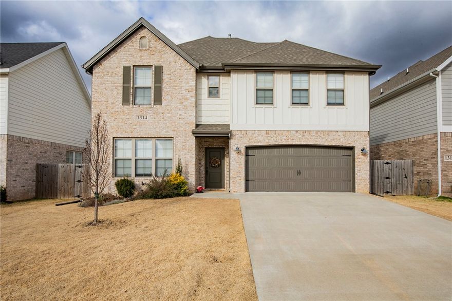 Looking for a superb home in the best location in all of NWA? You're in luck! This 4 bed, 2.5 bath home comes complete with quartz counters, hardwood and large tile throughout the house, permanent trim holiday/Christmas lights, and high end Samsung dishwasher and microwave. Both full bathrooms have dual vanity, a huge plus! If you're a tech lover this one includes Google Nest Thermostats and Google Home Doorbell. The layout includes a very hard to find feature in NWA, all the beds are upstairs including the laundry area, ideal for hosting downstairs since rooms are out of the way. The location is unmatched, literally seconds from 71B and about a minute or two to I49. This is the ideal subdivision for anyone wanting to be close to all the action, shops, restaurants, and trails NWA has to offer. Zoned for Tucker Elementary, Elmwood Middle, and Rogers High School.