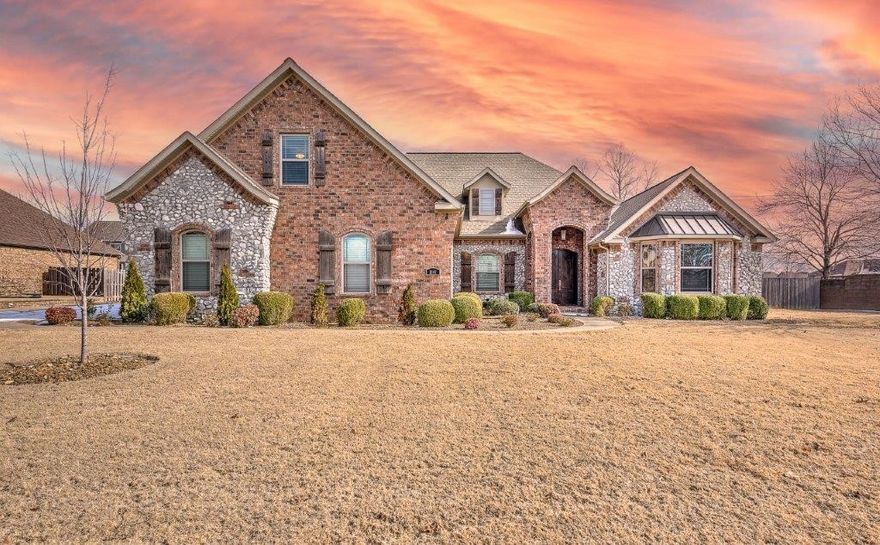 Welcome home to this stunner in a quiet, gated community, conveniently located a few minutes from Pleasant Grove Walmart, shops, dining, and I49. The home features architectural details like custom tray ceilings and abundant crown moulding. Open & split floorplan features 4 bedrooms (2 ensuite) on main level and large bonus room & 5th bedroom on 2nd level. Quality greets you at every turn: spacious executive office has beautiful, coffered ceilings and extensive built-ins. Kitchen boasts gas cooktop, island, granite tops (that match bathroom tops), farmhouse sink, and under cabinet lighting. The primary suite is well-appointed with new flooring, dual wall-mounted heads in the incredible walk-through shower, and his & her walk-in closets. Other goodies include: space for two home offices, new carpet, instant hot water, central vacuum, yard irrigation system, new landscaping, and covered patio. Community amenities include terrific private pool & clubhouse. Previous contract falling through was no fault of the seller.