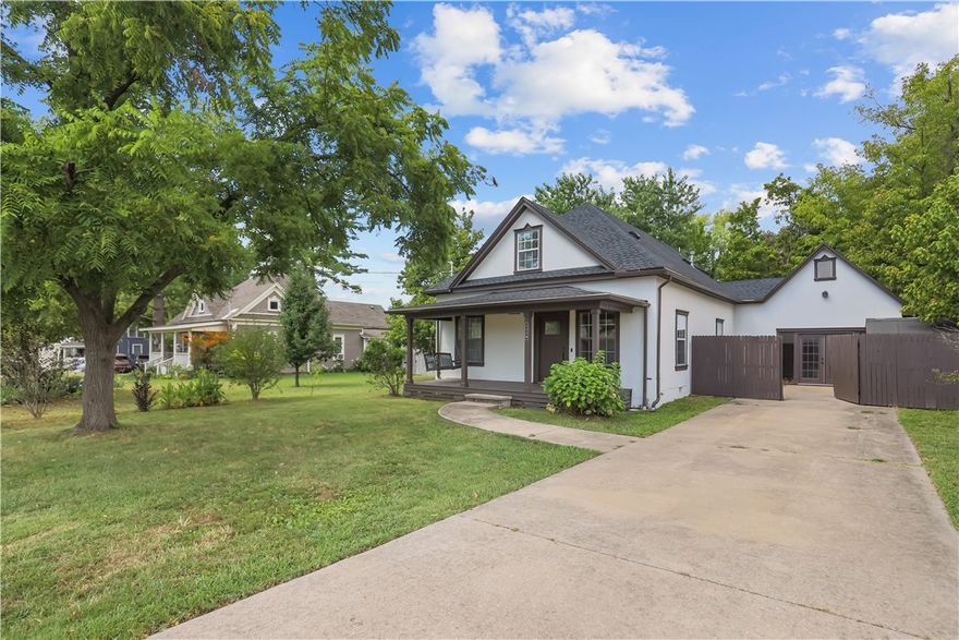 This beautifully updated home blends timeless charm with modern convenience. With plaster exterior and interior walls, arched doorways, wide trim, and an abundance of natural light, it offers character you won’t find in new builds. 3 bedrooms, 2 full baths, and two spacious living areas, plus an upstairs bonus room perfect for a 4th bedroom, office, or flex space. Nearly everything is brand new: fresh interior & exterior paint, custom wood cabinetry, wide-plank LVP, new carpet, countertops, and updated major systems. Enjoy peace of mind with upgraded electrical, two new HVAC units, a 2023 roof, and a premium Samsung appliance package. The kitchen is a showstopper, featuring quartz countertops, a tiled backsplash, deep cast iron sink with disposal, gas range, built-in pantry storage, and designer finishes. Fenced backyard & private courtyard, each with its own storage shed that conveys. Ring doorbell & front porch swing are included. This home is truly turnkey—come see it today!