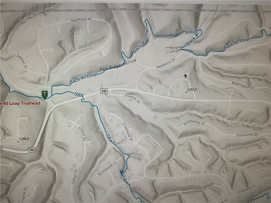 .33 acre lot with Back 40 Loop just 600 ft away and 1 mile from the SBAT/Back 490 Loop Trailhead!  Bentonville School District and on a paved road!