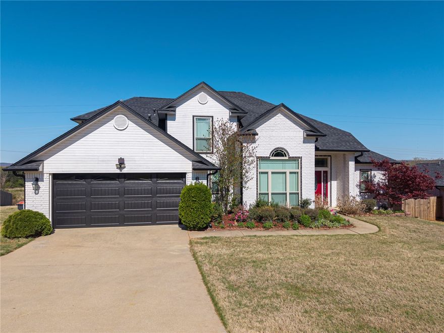 What a great value in a desirable Van Buren location! Close to schools, shopping, dining, and with easy access to I-40, this spacious home features a welcoming entry foyer with built-in shelving and a formal dining area with soaring ceilings. The great room offers skylights, high ceilings, a gas starter fireplace, and opens to the kitchen and eat-in area—ideal for everyday living and entertaining. The kitchen includes newer granite countertops, gas range, microwave vent hood, abundant cabinetry, two pantries, and an island. Enjoy outdoor living with a large deck just off the main areas. A flex room off the kitchen/garage adds versatility. The main-level primary suite includes a walk-in closet with safe and a spacious ensuite bath. Upstairs offers three bedrooms, one with a private bath, plus a shared hall bath. Updates: roof, gutters, and exterior paint (2023), 1 HVAC (2021), windows (2017), water heater (2025). Sold AS IS and priced accordingly.