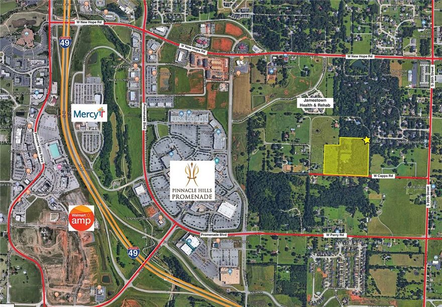 20 Prime Acres in the Center of Rogers!
Comprehensive Growth Maps.
Location, Location, Location! Literally minutes from Shopping, Mall, Restaurants, Hospital and the Amp. This flat/level acreage is waiting for the next neighborhood in the heart of Rogers.