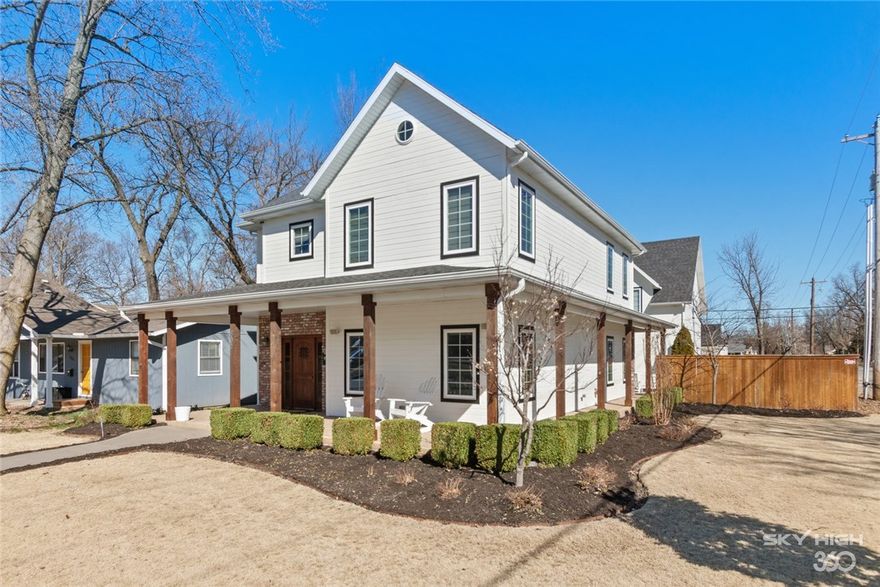 Beautifully updated home in downtown Bentonville! Exterior face lift with new cedar posts and whole home painted. Built in 2011 by Dave Mars of HGTV's "Fixer to Fabulous". Located just 2 blocks from the Bentonville Square. Close to schools, shopping, and restaurants. Charactered with brick accents and built-ins throughout the home. Great place to entertain at the custom concrete counter bar that looks out onto the outdoor stone patio. Plenty of space for guests to stay in the apartment over the 3 car garage with walk-in shower in full bath. Amazing cathedral ceiling in master bedroom upstairs. Walk-in shower and his/her sinks in the master bathroom. Office and exercise/playroom upstairs. So many great things about this home! Don't let this one get away.....schedule your showing today.