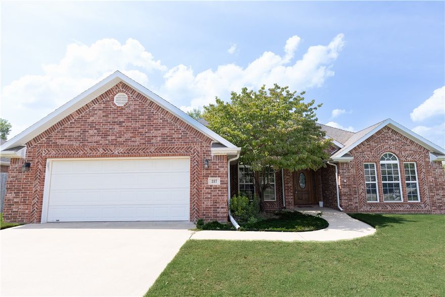 This home is located in a beautiful neighborhood that is in the heart of Farmington. The home is a split floor plan allowing the primary suite to cover one side of the house. This lovely home has some great details such as ornate crown molding. There is a beautiful fireplace in the living room that anchors the home. The kitchen has a storage pantry that is great for extra cabinets or for small appliance storage. It offers an open concept living. The rooms are spacious. The back yard is completely fenced and there is a nice storage building in the back for storing any items. The large garage offers plenty of room for more than one car or putting in work tables. It also comes with a tornado shelter in the garage. There are so many great options with this house. It is a must see!!