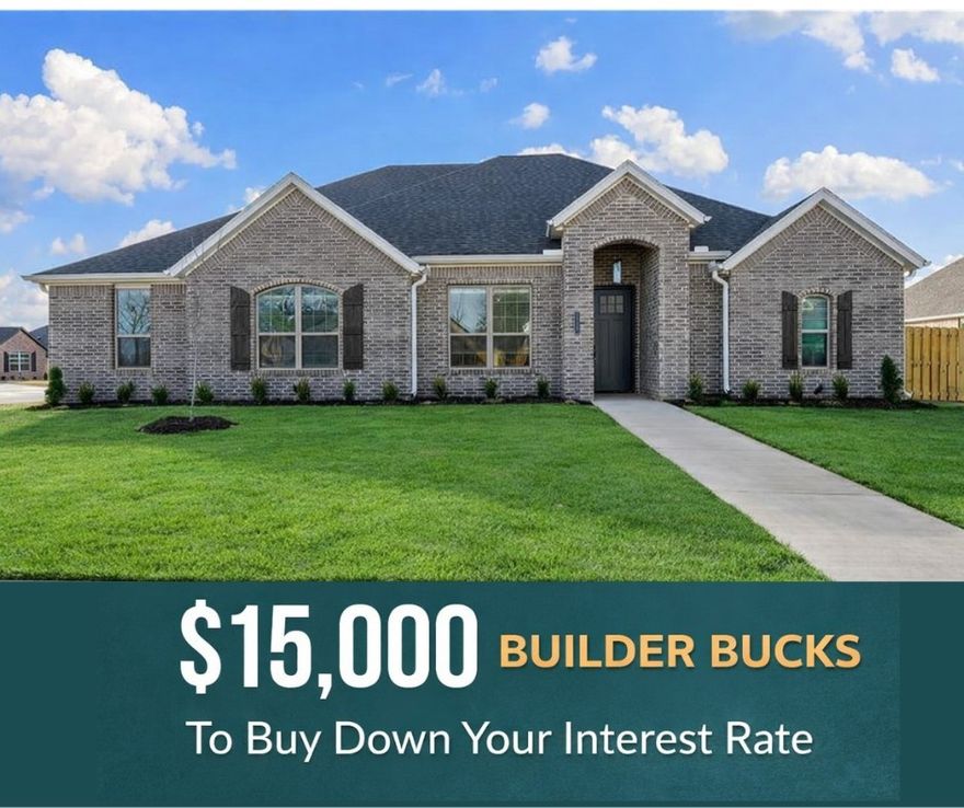 For a limited time receive 15K in builder bucks and up to 4K from select lenders. Be greeted by the intricate trim work when you step inside the Foxwood Plan, and be impressed by the amount of storage throughout this 2,335 ft floorplan. Fence, blinds, and gutters are all included. 4 bedrooms, 2.5 bath, and a spacious side-load 3-car garage, this home features a split floor plan that provides added privacy for the primary suite. Enjoy designer touches throughout, including quartz countertops, luxury vinyl plank flooring, accent walls, and framed mirrors in the bathrooms. The fully insulated garage and walls ensure year-round comfort and energy efficiency, while the utility room off the dining area and mudroom off the garage add everyday convenience.