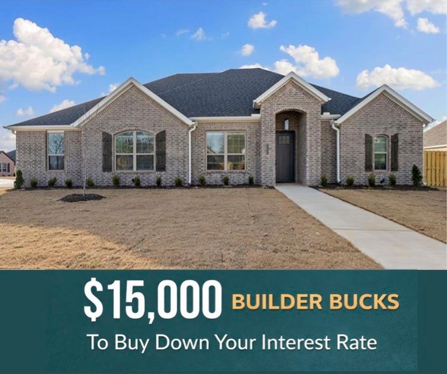 FLASH SALE: Contract in Feb and receive 15K in builder bucks and up to 4K from select lenders. Be greeted by the intricate trim work when you step inside the Foxwood Plan, and be impressed by the amount of storage throughout this 2,335 ft floorplan. Fence, blinds, and gutters are all included. 4 bedrooms, 2.5 bath, and a spacious side-load 3-car garage, this home features a split floor plan that provides added privacy for the primary suite. Enjoy designer touches throughout, including quartz countertops, luxury vinyl plank flooring, accent walls, and framed mirrors in the bathrooms. The fully insulated garage and walls ensure year-round comfort and energy efficiency, while the utility room off the dining area and mudroom off the garage add everyday convenience.
