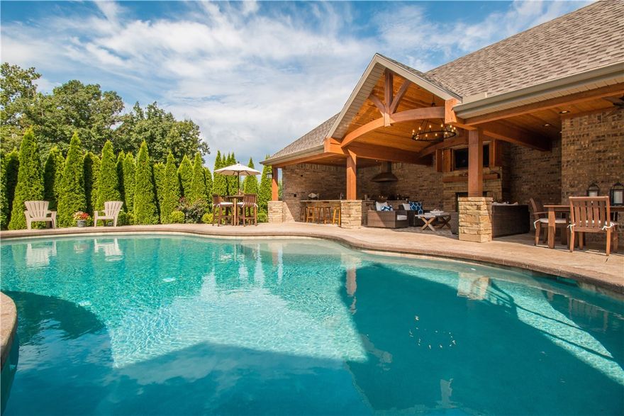 Stunning Pinnacle CC home offering countless hard to find amenities such as 5 'true' bedrooms, 4.5 bathrooms, 4 car garage, bonus room, study, family room, formal living & formal dining, a brand new pool & POOL HOUSE that is beyond gorgeous! Beautiful, large Master suite offers a FP, sitting area & 2 separate closets. The private pool house is deal for entertaining offering a full bathroom, granite countertops & full outdoor kitchen--professionally landscaped & manicured .51 acre lot will impress as well!