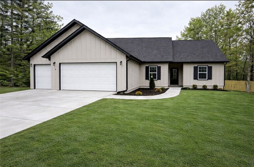 Brand new construction tucked onto a rare, flat .34-acre lot — the kind of yard you've searched for and haven't been able to find. There’s room for dogs to run, kids to play, garden beds to grow, or evenings spent under the stars with friends gathered around.
Inside, natural light fills the open-concept living space where the kitchen, dining, and living areas connect seamlessly — designed for hosting holidays, game nights, or slow mornings with coffee. A hidden pantry keeps everything beautifully organized, while a dedicated office creates the perfect work-from-home setup without sacrificing entertaining space.
Just off the garage, a true mudroom keeps backpacks, shoes, and daily life contained. The coveted 3-car garage offers space for vehicles, lake toys, bikes, and storage. Fence, gutters & blinds included! 
All just steps from Branchwood Rec Center & nature trail. Flat lots are hard to find in Bella Vista — and this one is ready to welcome you home! Ask about our preferred lender offering up to 1% of loan!