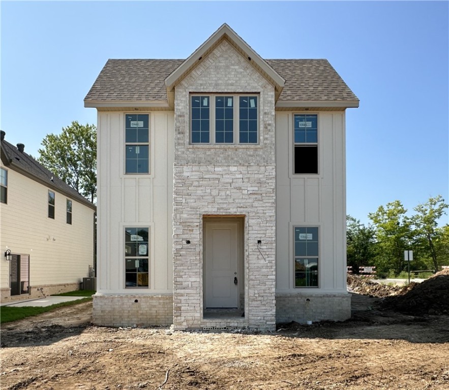 The Darcy offers four bedrooms, each with its own private bathroom and walk-in shower, creating a comfortable layout for guests or roommates. The main floor features an open kitchen with quartz countertops, stainless-steel appliances, and a large island that flows into the living and dining areas. A powder bath is located near the garage entry along with a mudroom with additional storage. LVP flooring extends through the main living spaces downstairs. Upstairs, the owner’s suite includes a spacious walk-in closet, double vanities, and a walk-in shower. A second-floor laundry room adds convenience and ease. This home also includes a fenced yard, blinds, and gutters. Located off Rupple Road in Towne West, across from Colbert Middle School and just minutes from the University of Arkansas, Wedington, I-49, and Farmington. All appliances are included - Washer/Dryer, Refrigerator, Dishwasher, Oven, and Microwave. *Agent Owned*