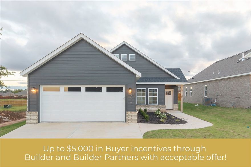 Up to $5,000 in concessions from the builder and builder partners with an acceptable offer and qualified buyer. Preferred lender options available upon request. Welcome to Chaffee Cottages! This charming 3-bedroom, 2-bathroom home blends style, comfort, and convenience in the heart of Fort Smith. The open floor plan creates a seamless flow between the living, dining, and kitchen areas, where you’ll find granite countertops, a gas range, and plenty of space for gathering and entertaining. An upstairs bonus room offers endless possibilities—perfect for a home office, playroom, or media space. The private primary suite provides a relaxing retreat, while two additional bedrooms give flexibility for family or guests.