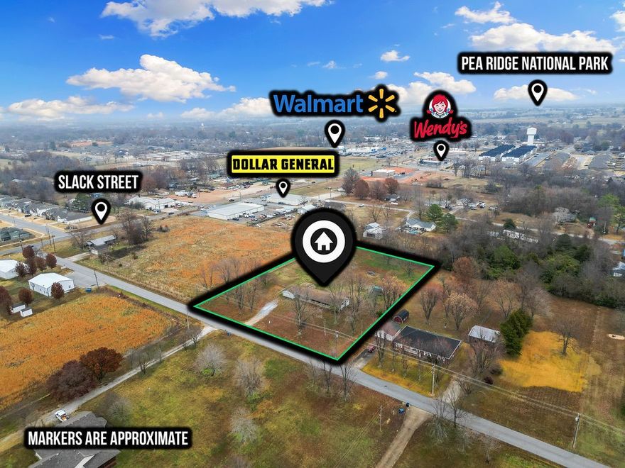 Commercial Property! 2.00 Acres Zoned C-1 - If you're in the market for some acreage in Pea Ridge that is zoned Commercial then be sure to check this one out. There is a 3 Bedroom, 2 Bath, manufactured home on the property. Great location just off Slack/Hwy 72. Also listed as Land MLS #1293916.