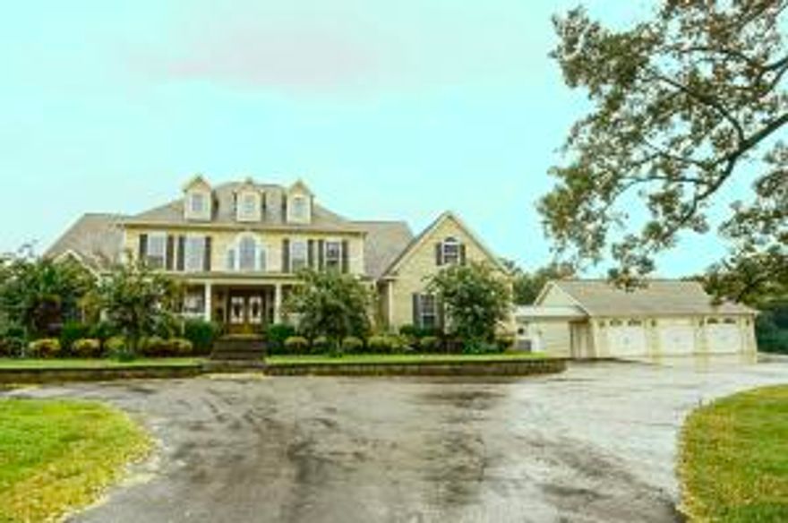 FIRST CLASS AMENITIES IN A COUNTRY SETTING....This gorgeous custom home sits on 54 acres, it features 4 large bedrooms, 3 full baths, 2 half baths, chefs kitchen w/ Viking appliances, Granite counter-tops,  walk-in pantry, Theater room, craft room, exercise room, game room w/snack area, sun room off master suit, Sonos sound system throughout, walk-in closets in all bedrooms w/ 2 in master suit, gas fireplace, alarm system, outdoor kitchen, in-ground salt water pool w/waterfall, outdoor pergola w/fireplace, Sports Court basketball court, fenced garden area and much more!GUEST HOUSE - features 1 bedroom, 1.5 bath that is all handicap accessible, huge pantry w/ built-ins. Detached 3 car garage, 2,000 sq. ft. shop with motor home storage. Stocked pond