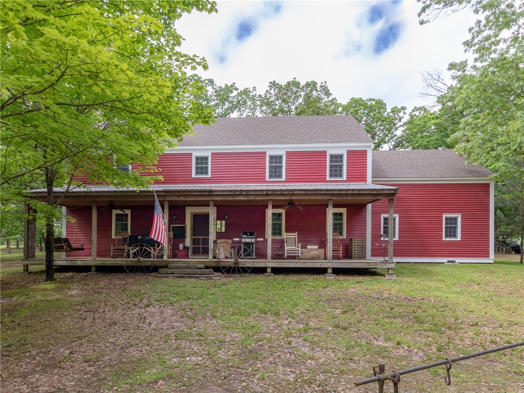 If your soul longs for the days of Covered wagons and Colt revolvers instead of Covid and Crypto currency, then this is your new homestead! Historically accurate and period correct re-creation of a true 1800's Saltbox home. From the hand hewn Fir and Alder beams to the hand scraped wood work through out, this home remains planted firmly in simpler era. Wide plank wood floor with square nails, custom paint/wall treatments and authentic hardware throughout. Don't be fooled by the 1800's look, modern touches like Anderson windows, Granite counter tops, Alder cabinets and central HVAC are not in short supply either. Heated shop, multiple outbuildings, horse stalls and livestock drinkers. Whether drinking sweet tea from a Mason jar on the porch while enjoying the view, reading your favorite book by the native stone fireplace, grooming horses in the barn or working with the cows in the pasture.....this place truly has it all. Hitch the wagons, load the mules and make plans to come see this truly unique opportunity.