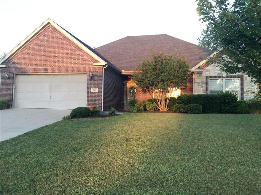 This lovely 3 bedroom, 2 full bath single family home is now available for lease in Springdale. Located just minutes from I-49, restaurants, and shopping. A comfortable kitchen with lots of drawers and cabinets overlooks large living room with an opening at kitchen sink to view TV or visiting guests in living room. Living room is wired for sound and has gas fireplace. Eat-in kitchen area leads to the alluring covered back porch for a private outdoor living space. Large laundry room with granite countertop and utility sink, washer/dryer hookups. Primary bedroom boats a luxurious trey ceiling with mood lighting. Bathroom has 2 walk-in closets, large stand-up shower, 2 vanity sinks and tub. Guest bath has shower/tub combo, many drawers and linen closet. 2-car garage, privacy fence, attic storage. Tenant occupied until 4/30/26.