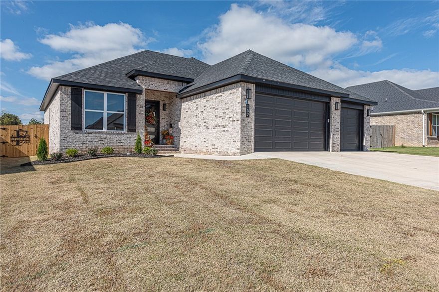 BUILD YOUR DREAM HOME! Buyers can choose colors and applicable options/selections now to May 30th, 2025 with accepted offer! This NEW CONSTRUCTION 3 bedrm 2 bathrm + Office home in the Mountain View Estates is just min from downtown Prairie Grove & under 10 mi to I-49 & Fayetteville! From the covered front porch head inside to a thoughtfully designed open concept space: Light & airy living w/ 10' ceilings, LVP floors throughout, dining area, & large kitchen feat: craftsman styled soft-close cabinetry, granite counters, stainless steel apps, pantry, & center island. Relax in the primary suite w tray ceiling & luxury private ensuite feat: separate sink vanities, private toilet, soaking tub, walk-in glass shower, & walk-in closet laundry access! Built-in hall tree for addl storage! Split floor plan with 2 add’l BRs and full BA. Enjoy the comfort of a covered back patio & fenced-in backyard! More Features incl: R42 attic insulation, eve plug for holiday lights w/ switch, 8' tall garage doors & over-sized 3-car garage!