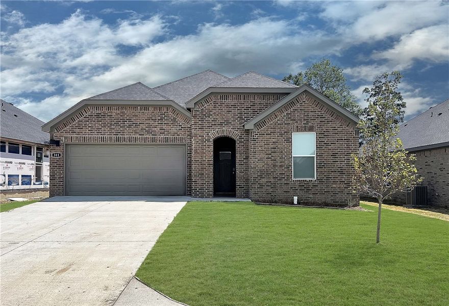Beautiful Boone plan in Huber Place in Bentonville, AR! Homes in Huber Place was meticulously crafted with attention to detail, creating a space that feels both luxurious and welcoming. Each home will feature a modern electric fireplace with a poplar mantle and LVP flooring throughout. You’ll find a ceiling fan in all bedrooms and the living room! These homes will be complete with quartz kitchen counters, 42-inch cabinets, and stainless-steel appliances! The Boone plan offers a lovely office nook/planning room off the kitchen! The primary bath features quartz counters, double sinks, a walk-in shower with tiled walls and a garden tub! The secondary bath will have a tub/shower with tiled walls. Home will have a Garage Door Opener, landscape package, and beautiful 4 Sides brick with Hardie® fascia per plan. Homes in Huber Place are located within the city limits of Centerton with a Bentonville address and zip code of 72713. Property owners are considered a citizen of Centerton and all that applies. Subject to change.