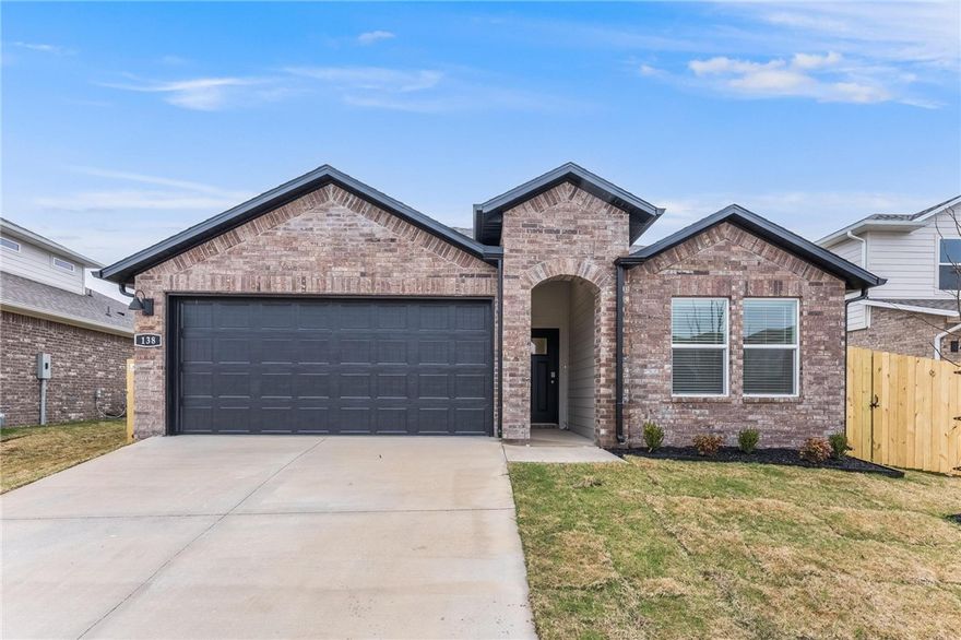 This beautiful new construction home in West Fayetteville is ready for its first occupants. Featuring 4 bedrooms and 3 full bathrooms, the home offers a modern open floor plan with luxury vinyl plank flooring and quartz countertops throughout. The kitchen is designed with stainless steel appliances, a gas range, pantry, and plenty of counter space for cooking. Step out to the covered back patio, providing a comfortable space to unwind or entertain. Smart home features and keyless entry enhance everyday convenience. Fridge, Washer and Dryer provided(not pictured). Ideally located near the University of Arkansas, I-49, Owl Creek, John L. Colbert Middle School, and just minutes from local parks, trails, restaurants, and shopping, this home offers the perfect blend of comfort and location. Currently Available for 6m lease. Ask us about pre-leasing!