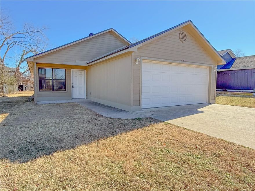 Beautifully remodeled 3-bedroom, 2-bath home in Bentonville, located just north of Downtown. This inviting home features butcher block countertops, fresh interior paint, new light fixtures, and a bright eat-in kitchen. Enjoy the comfort of central heat and air, a 2-car garage, and a spacious backyard—perfect for relaxing or entertaining. New carpet in the primary suite adds a cozy touch. Move-in ready and available now—schedule your showing today! No pets allowed. Any refrigerator/washer/dryer is as a courtesy only to the tenants.
