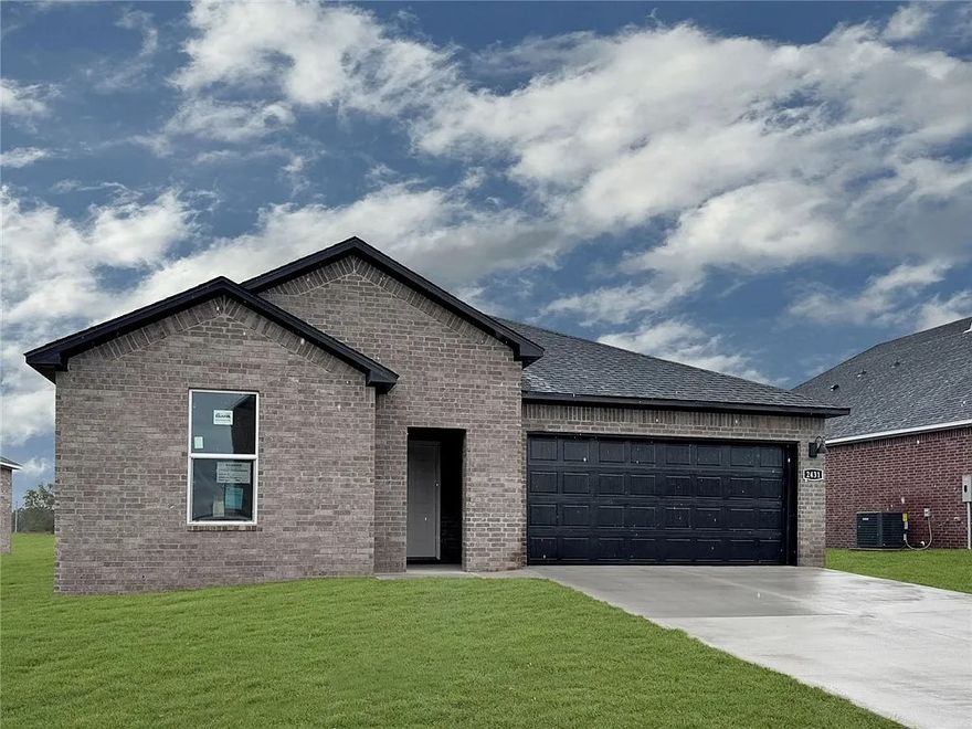 Beautiful Boone plan in Huber Place in Bentonville, AR! Homes in Huber Place are meticulously crafted with attention to detail, creating a space that feels both luxurious and welcoming. Each home will feature a modern electric fireplace with a poplar mantle and LVP flooring throughout. You'll find a ceiling fan in all bedrooms and the living room! These homes will be complete with quartz kitchen counters, 42-inch cabinets, and stainless-steel appliances! The Boone plan offers a lovely office nook/planning room off the kitchen! The primary bath features quartz counters, double sinks, a walk-in shower with tiled walls and a garden tub! The secondary bath will have a tub/shower with tiled walls. Home will have a Garage Door Opener, landscape package, and beautiful 4 Sides brick with Hardie fascia per plan