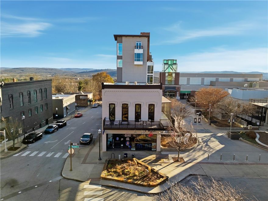 +/- 120 SF office suite for lease in prime Fayetteville location. Located directly on the Downtown Fayetteville Square, this office space offers access to restaurants, shops, and entertainment along with access to the Razorback Greenway. This office suite in located in the modern 1 W Mountain building with high visibility and convenient access. This suite is on the 3rd floor with community men's and women's restrooms, lobby/waiting area, and modern conference room. Personal parking spots are available in the attached garage for $175/mo. This garage has elevator access directly to your floor. This suite is above the Jammin Java coffee shop, directly next to Tiny Tim's Pizza, and a short walk to Hugo's restaurant providing many options for lunch breaks! Offered on a gross lease, with internet included, you benefit from easy and predictable costs.