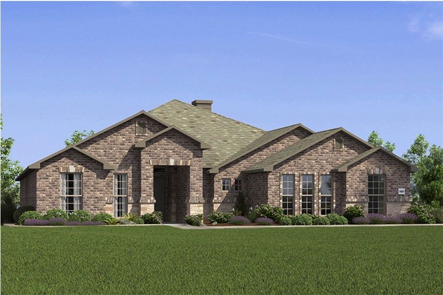 This plan features a 4-bedroom, 3-bathroom with over
2,500 square feet of living space, a formal dining room,
and a spacious family area for plenty of room to play and
dine. The primary suite includes two bathroom vanities,
walk-in closets, and a separate tub and shower. Also,
enjoy the open layout living area and a large single-level
island in the kitchen.
Taxes are subject to change based on new construction.