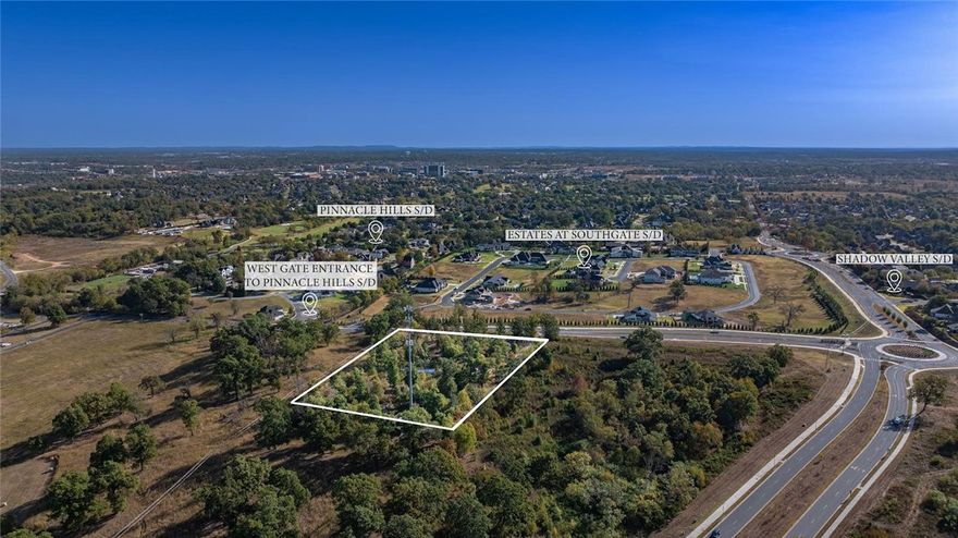 Development opportunity of 4.21 acres M/L just two miles from Pinnacle Hills and in the midst of Shadow Valley, Estates at Southgate and Pinnacle Hills subdivisions. Future land use Neighborhood Center, U-NH.
