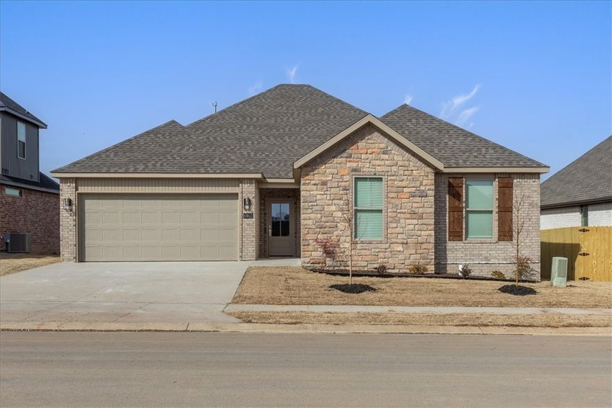 Welcome to Walnut Grove Estates! This new neighborhood is just minutes from Vaughn Elementary School, XNA Airport, grocery, and more! This all brick newly built home offers 4 beds, 2 bathrooms, beautiful LVP flooring in the common areas and master suite! Enjoy nice fluffy carpet in the other 3 bedrooms, a split floor plan, an eye-catching gas log fireplace in the living room, custom built cabinetry and granite counter tops throughout the home! Spacious master includes a large walk-in closet with a built-in drawer, a fully tiled walk-in shower with handheld shower heads, a built-in tub, dual vanity sinks and a private toilet room! Back of the property holds a nice size fenced in backyard with a covered back patio to enjoy the evenings/mornings!