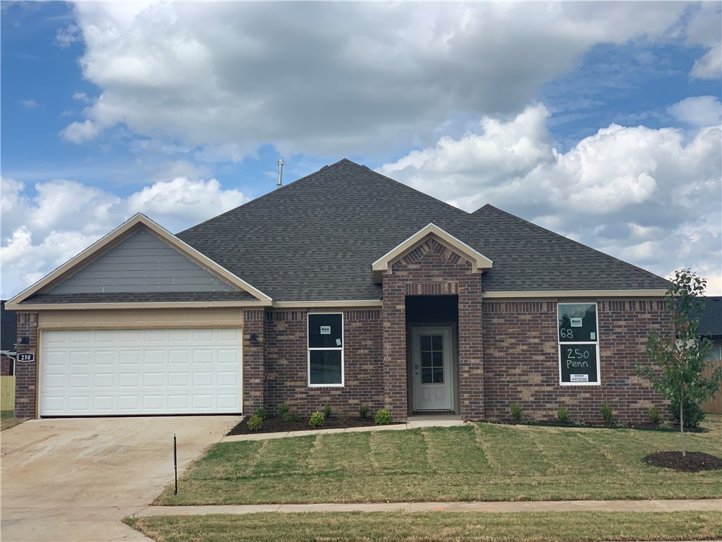 Come to the community model today! This Frisco plan has 4 bedrooms, 2 bathrooms. Through the foyer, you'll find yourself in the grand combination dining room, kitchen, & living room. This kitchen offers an oversized island bar with quartz countertops, stainless steel appliances, a corner walk-in pantry and a large kitchen island sink that faces the living room. The living room is perfect for entertainment and will have a cozy electric fireplace with heater. The private main bedroom is located at the back of the home and features a spacious en-suite bathroom, complete with double vanity sink with quartz counters, walk-in closet, and walk-in shower. Luxury Vinyl plank flooring throughout! Fans in all bedrooms as well as the living room! This home exterior will have 4 sides brick! Covered patio and a landscape package. Garage Door opener! Tankless hot water heater! Wagon Wheel Crossing. Make it home!