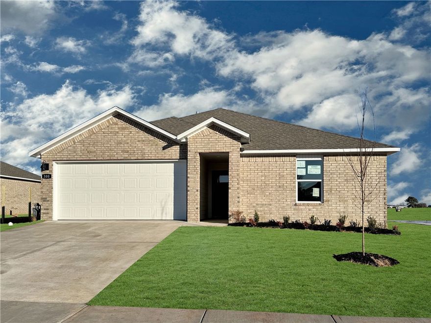 Beautiful Bellvue Plan in Rolling Meadows, in Pea Ridge, Arkansas! Each home in Rolling Meadows is meticulously crafted with attention to detail, creating a space that feels both luxurious and welcoming. From the moment you walk through the door, you'll be greeted by modern features and spacious a layout that caters to every lifestyle. Our homes boast premium finishes and thoughtful designs, ensuring that you'll be stepping inside your own personal oasis. These homes will be complete with LVP flooring throughout (two-story plans will have carpet on stairs and upstairs) and wood shelving in all closets, pantry, and utility room. The kitchen will have quartz kitchen counters, 36-inch cabinets, and stainless-steel appliances with a Gas Range! The primary bath will feature quartz countertops, double sinks, and a walk-in shower. Each home comes with 4-sided brick with Hardie ® fascia per plan. Home will have a Garage Door Opener. Taxes and Parcel TBD.