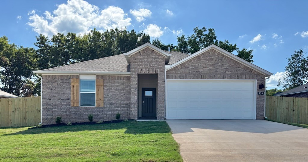 Beautiful Bellvue Plan in Rolling Meadows, in Pea Ridge, Arkansas! Each home in Rolling Meadows is meticulously crafted with attention to detail, creating a space that feels both luxurious and welcoming. From the moment you walk through the door, you'll be greeted by modern features and spacious a layout that caters to every lifestyle. Our homes boast premium finishes and thoughtful designs, ensuring that you'll be stepping inside your own personal oasis. These homes will be complete with LVP flooring throughout (two-story plans will have carpet on stairs and upstairs) and wood shelving in all closets, pantry, and utility room. The kitchen will have quartz kitchen counters, 36-inch cabinets, and stainless-steel appliances with a Gas Range! The primary bath will feature quartz countertops, double sinks, and a walk-in shower. Each home comes with 4-sided brick with Hardie ® fascia per plan. Home will have a Garage Door Opener. Taxes and Parcel TBD.