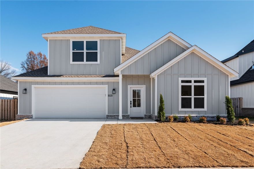 $8,000 builder/lender credit in closing costs or rate buy down! Welcome to Seminole Park subdivision, one of the hottest subdivisions coming up in the highly sought after Rogers/Pinnacle Hills Promenade area. This craftsman home features 4 bedrooms, 3 bathrooms, vaulted ceilings, beams, and a dream kitchen with quartz countertops. 5th room can be used as an office, bedroom, gym, or playroom.  Enjoy two pantries, mud bench entryway, tile showers, LVP flooring throughout the main floor, upgrades in lighting and more. In the heart of Rogers and only 5 min away from Pinnacle Hills, shopping centers, restaurants, Mercy Hospital, I49. Master bedroom is downstairs. Ample back yard, fully fenced and perfect for your pool. Gutters are included.  Short, 10 minute drive to Walmart Home office.
