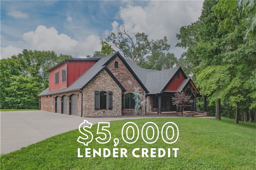 $5,000 Buyer bonus- preferred lender credit! A Private Retreat at the Estates of Lakeway! Potential 2025 Parade of Homes Winner. Nestled on 3.75 private acres, this custom-built masterpiece offers a rare connection to nature in an exclusive, gated community. Designed for elegance and comfort, the open floorplan highlights superior craftsmanship, a chef’s dream kitchen with top-tier appliances, a hidden pantry, and expansive living areas. The main level features 3 spacious bedrooms, a spa-inspired primary bathroom, with a versatile bonus room. Upstairs offers a large bonus room, full bath, and walk-in closet for endless possibilities. Outdoor living has expansive covered spaces, perfect for entertaining or quiet relaxation. A 10x26 boat slip at the community dock puts Beaver Lake at your fingertips—your gateway to lake life awaits. Just 20 minutes from Downtown Rogers and under 30 to the Walmart Office. Discover the perfect blend of sophistication and serenity! Permitted for a 3BR septic.