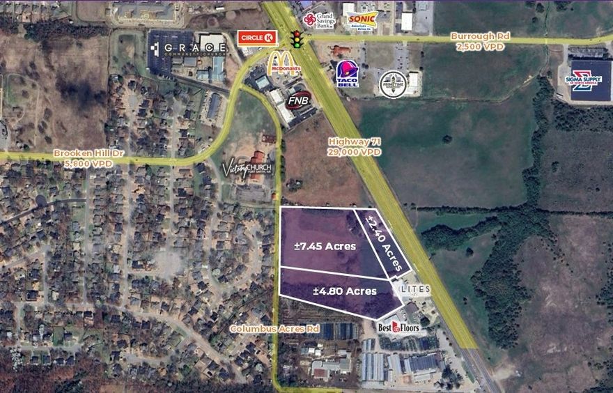 Great development opportunity with frontage on Columbus Acres Rd.