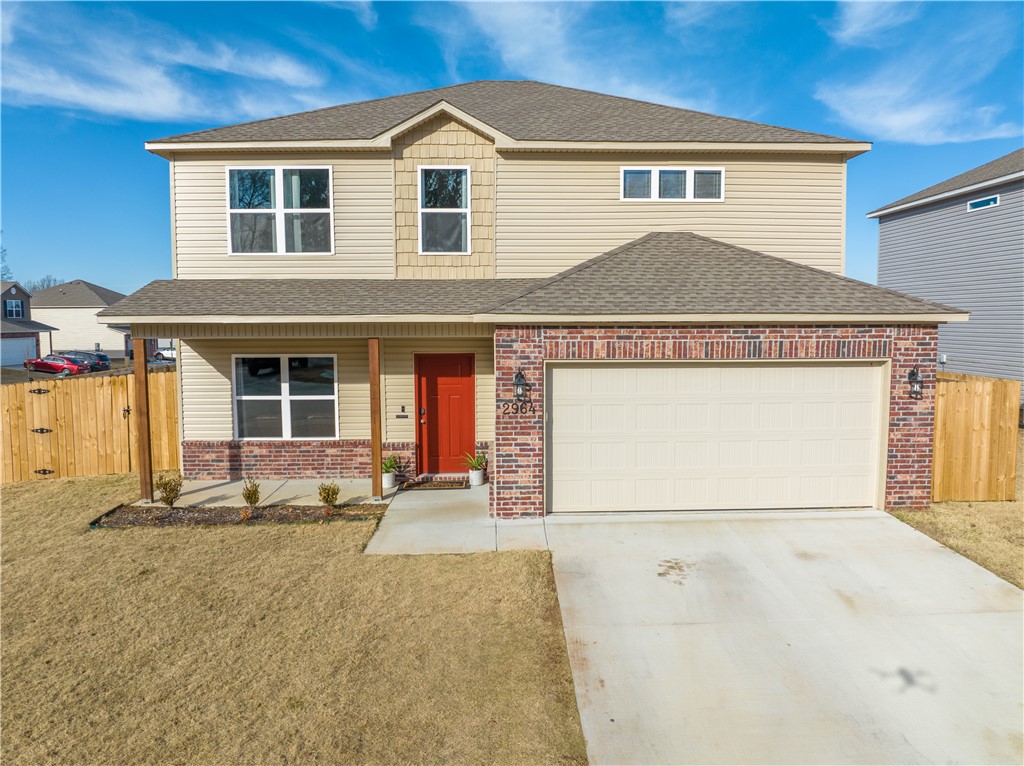 Welcome to your dream home! This stunning 5-bedroom, 3.5-bath residence is the epitome of convenience and comfort. Situated on a generous corner lot, this 2-story gem offers spacious living in every room. Entertain with ease in the open-concept kitchen and living area, complete with walk-in closets in each bedroom for ample storage. Step outside to enjoy your covered patio and beautifully fenced backyard, perfect for outdoor gatherings and play. Conveniently located near I-49, this home offers easy access to everything you need. Don't miss the opportunity to make this your forever home!