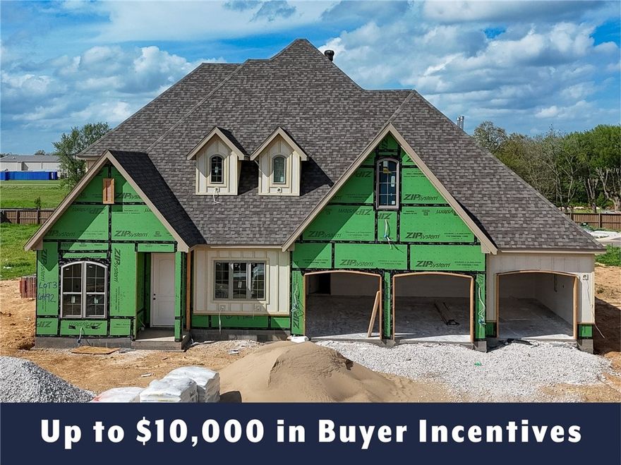 Up to $10,000 in buyer incentives available, including $6,500 from the builder and $3,500 from the preferred lender. These incentives may be used toward closing costs, prepaids, or a rate buydown. The builder portion may also be used as an appliance credit. This home offers a semi-custom opportunity, with certain interior selections still available to change based on the current stage of construction. Located in County Line Square near Shaw Family Park. The Fairview opens to the main living area with a fireplace and 3 large windows. The kitchen includes a large island, GE Profile stainless steel appliances, and ceiling-height cabinets. A bedroom and full bathroom are on the main level, along with the primary suite featuring a vaulted ceiling, double vanity with centered makeup vanity, walk-in shower, and walk-in closet connected to the laundry room. Upstairs offers 3 bedrooms and a full bathroom. Fence, gutters, and blinds are included. A community pool and pavilion are coming soon for residents to enjoy.