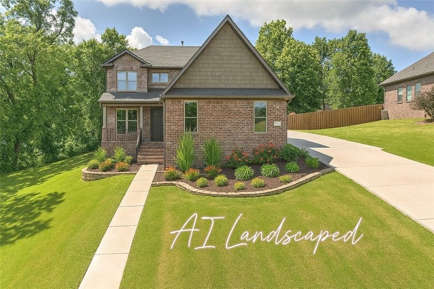 AI Landscaping. Welcome to Wellington Heights, where luxury meets comfort in the heart of Cave Springs—voted Arkansas’s safest city in 2025. This elegant 4-bedroom, 2.5-bath home offers refined living just minutes from Bentonville and Rogers. The gourmet kitchen is a chef’s dream with a large island, gas cooktop, microwave/convection oven, hidden spice rack, and a refrigerator that conveys. Enjoy serene mornings in the sunlit breakfast nook, wrapped in windows that bring the outdoors in. The sophisticated dining/office space is flooded with natural light, while the spacious living room features a gas fireplace, crown molding, and wood-look tile floors. Upstairs, retreat to a luxurious primary suite with a spa-like bath, walk-in shower, and expansive closet. Three additional bedrooms, a full bath, and upstairs laundry offer everyday ease. With a 3-car garage, tankless water heater, and access to a resort-style pool, clubhouse, and playground—this is upscale living at its finest. Bentonville Schools.