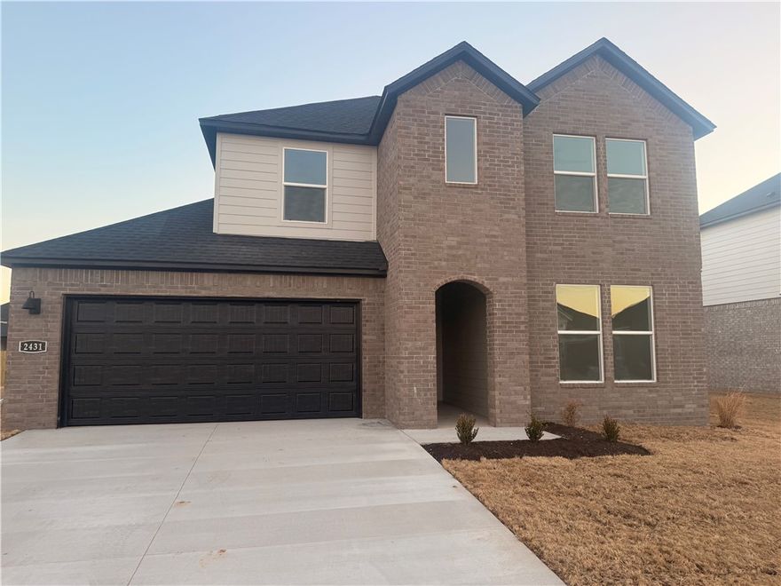 Sold before print! Notable Naples plan in Huber Place in Bentonville, AR! Each home will feature a modern electric fireplace with a poplar mantle and LVP flooring throughout the first floor with carpet on the stairs and upstairs. You’ll find a ceiling fan in all bedrooms and the living room! These homes will be complete with quartz kitchen counters, 42-inch cabinets, and stainless-steel appliances! Primary bath features quartz counters, double sinks, and a walk-in shower! The secondary bath will have a walk-in shower; third bath will have a tub/shower combo. The Naples plan includes a game room upstairs! Home will have a Garage Door Opener, landscape package, with Brick and Hardie® exterior per plan. These 2 Story homes will have a combination of Brick and/or Hardie® on the front, sides and back. Homes in Huber Place are located within the city limits of Centerton with a Bentonville address and zip code of 72713. Property owners are considered a citizen of Centerton and all that applies. Subject to change.