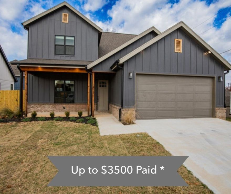 $3500 in closing costs paid by preferred lender!  Fabulous new construction near the Promenade and Rogers Aquatic Center! These elevated homes showcase stunning design with white oak flooring, high-end countertops, and designer tile selections throughout. Vaulted ceilings and floor-to-ceiling cabinetry create a grand, open feel, while the butler’s pantry, with counters and outlets, keeps your gorgeous kitchen clutter-free.
The primary suite is a true retreat, featuring a spa-like bath with a frameless glass shower wrapped in floor-to-ceiling tile, and dual vanities. The spacious walk-in closet offers custom shelving, drawers, and hanging space for ultimate organization. Upstairs, you’ll find three additional bedrooms and a full bath with the same elevated finishes, plus one room easily doubles as a bonus living area.
Outside, enjoy full sod, front landscaping, and a private backyard with a gate and wood privacy fence!