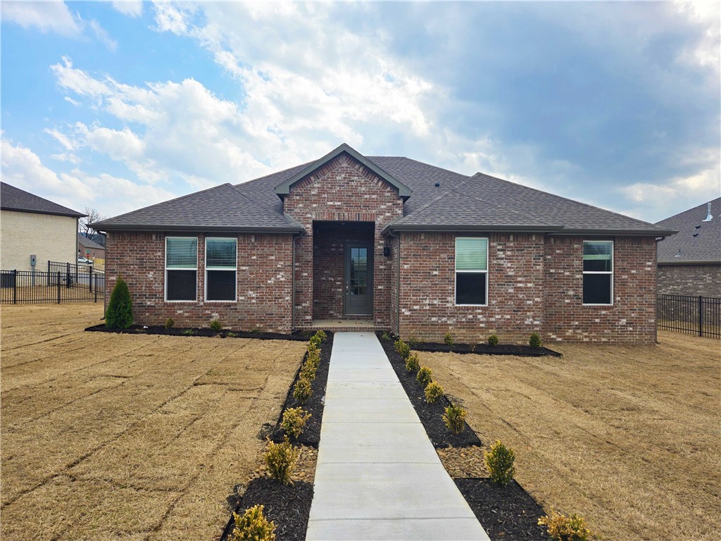 2059 A Plan with 2115 square feet in Riverwalk, one of Fayetteville's most unique subdivisions that was designed for perfection. It is located in East Fayetteville, just 10 minutes from the Fayetteville Square, filled with downtown entertainment and a variety of restaurants. Welcome to Phase V Riverwalk, centrally located to all that Northwest Arkansas has to offer. This brand-new home will have LVP throughout. Kitchen will have 42-inch cabinets, stainless steel appliances, and quartz countertops! Living room will have a beautiful gas log fireplace with painted brick surrounds and white mantle. Cased windows in the living, dining, and bedroom one. The bedroom one will have dual sinks and quartz countertops, oversized walk-in shower. High-efficiency air conditioning system with programmable Wi-Fi thermostat. Exterior of homes will be brick or Brick/ LP Smart Siding per plan. Taxes and Parcel TBD.