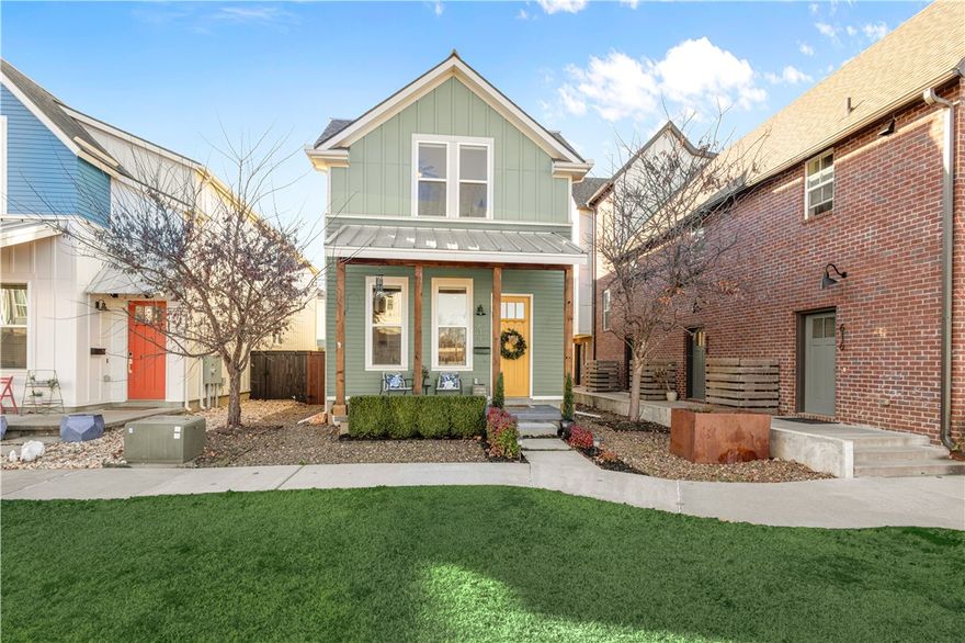 What a treasure! This like-new, low-maintenance cottage home is located in the heart of the Bentonville Downtown Edge District. Walkable and bikeable to the Square, Momentary, Walmart Corporate Campus, The Ledger, Adult Recreation Center, Skylight Theatre, future STEM University, restaurants, coffee shops and more! The large outdoor terrace offers freshly stained fence and pergola, a TV hookup, a wood burning fireplace and built in gas grill with direct natural gas access. The sun filled main floor has one bedroom and full bathroom plus open concept living, kitchen and dining with gas fireplace w/ heat, eat in kitchen, large island, gas range, large pantry. Upstairs offers two additional bedrooms, full baths AND flex space! Detached two car garage has 8' door, epoxy floor and could be prime for an Accessory Dwelling Unit (ADU) addition. Upgrades include: new carpet, Nest thermostat and doorbell, Yale keyless entry, built ins, blinds and more! This home has everything you need and more...WELCOME TO YOUR DREAM HOME!