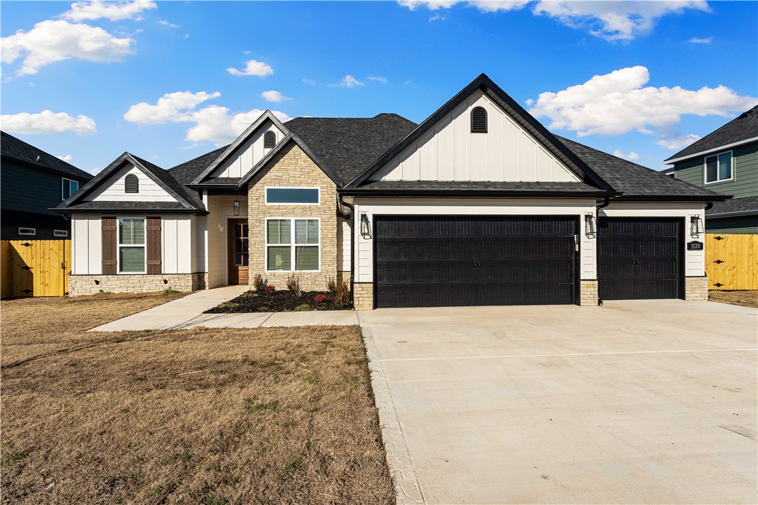 Welcome to Maple Estates in Centerton, Arkansas, a beautifully situated community near Bentonville's West High School Campus, as well as shopping, entertainment, and recreation. Its prime location allows you to enjoy the perks of being close to town while still relishing quite.The Gary plan offers a open-concept living area that boasts a split floor plan, placing the master suite on one side of the home for added seclusion. All bedrooms are conveniently located on the main level, while the upstairs features a spacious bonus room with its own bathroom. At the front of the house, youāll find a dedicated office.The primary bedroom is a true retreat, featuring exposed ceiling beams and a luxurious ensuite adorned with decorative tile throughout. This ensuite also connects to the utility room for added convenience. To complete the package, the home includes a covered back patio with a cozy fireplace.Additional concessions include $7,500 in closing costs from the builder and up to $5,000 from a preferred lender.