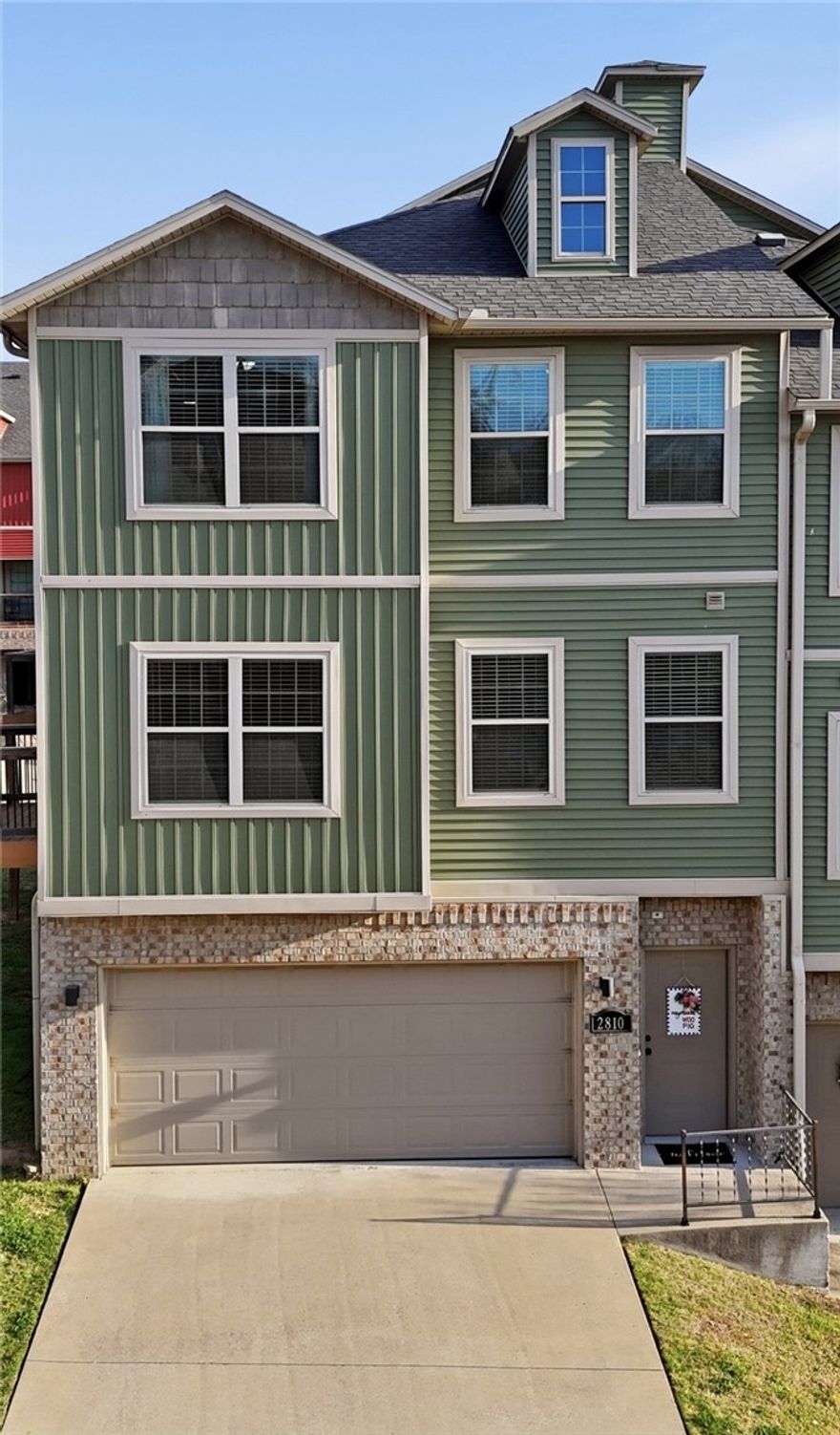 Tucked away in a convenient Fayetteville location, with Centennial Park biking trail just behind it, this well-maintained 2-bedroom, 2.5-bath home offers comfort, functionality, and easy access to everything you need. Just 5 minutes from the University of Arkansas, this property is perfect for students, faculty, or anyone looking to be close to campus. Step inside to find a clean, inviting interior featuring brand-new carpet and a thoughtfully designed layout. Each bedroom offers its own private full bath, providing ideal privacy for roommates or guests, while the additional half bath downstairs adds everyday convenience.  Whether you're looking for a primary residence or a smart investment opportunity, this move-in-ready home combines location, comfort, and value in one appealing package.